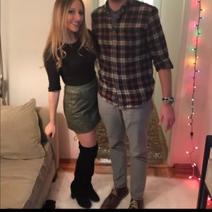 Black Suede Microsuede OTK Over the Knee Boots